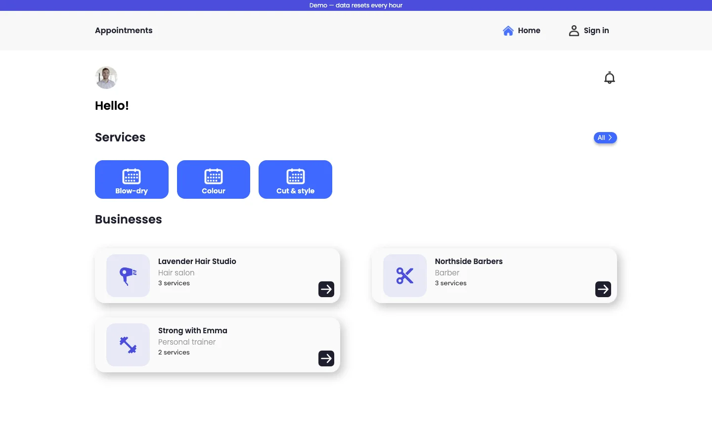 Booking app
