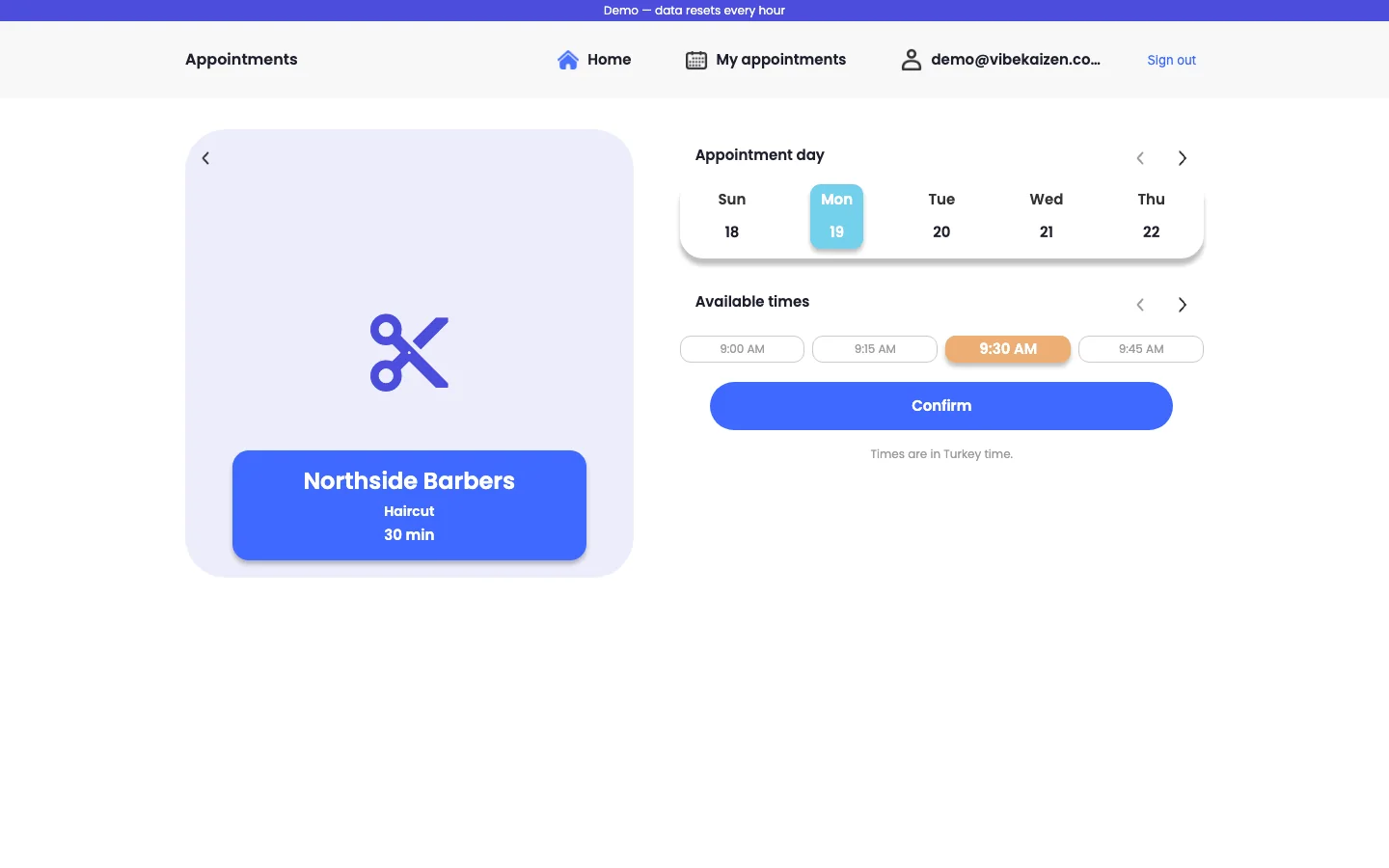 Booking app
