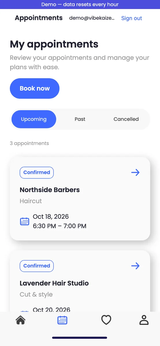 Booking app