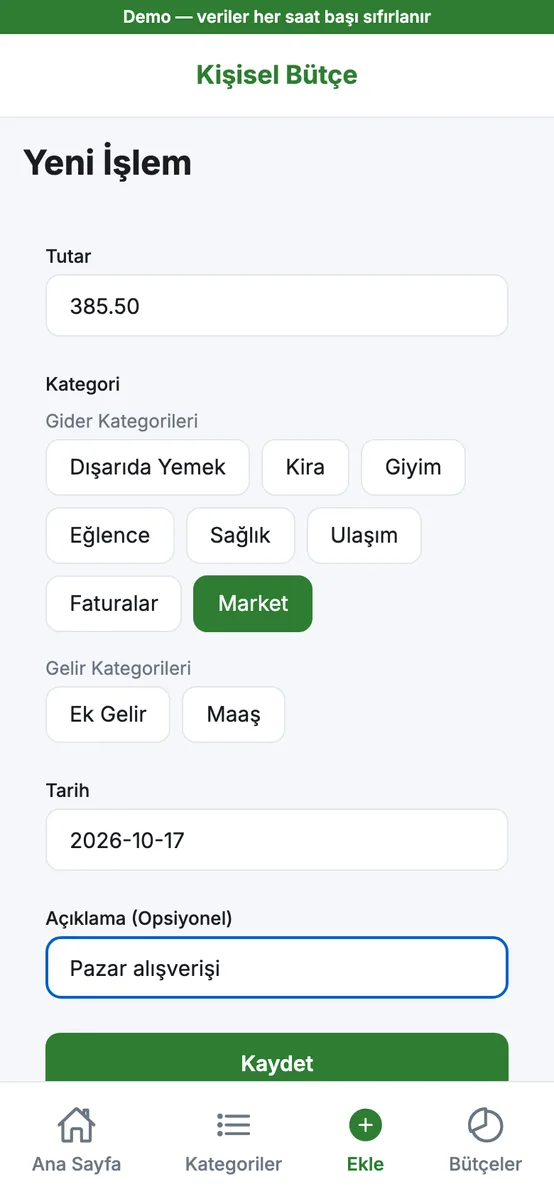 Kişisel bütçe