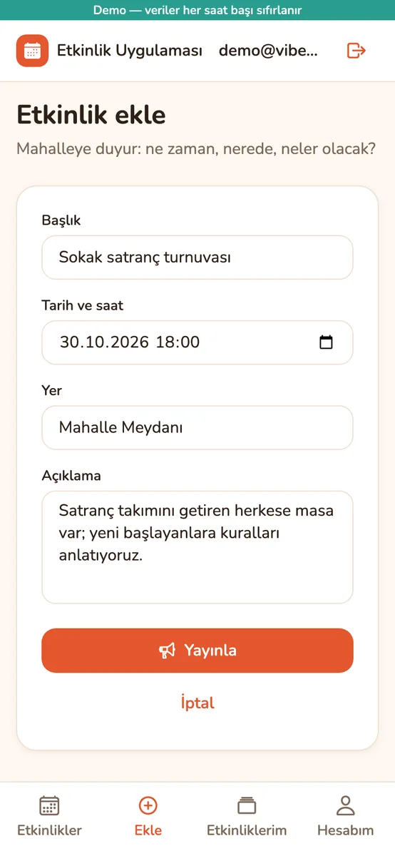 Mahalle etkinlikleri